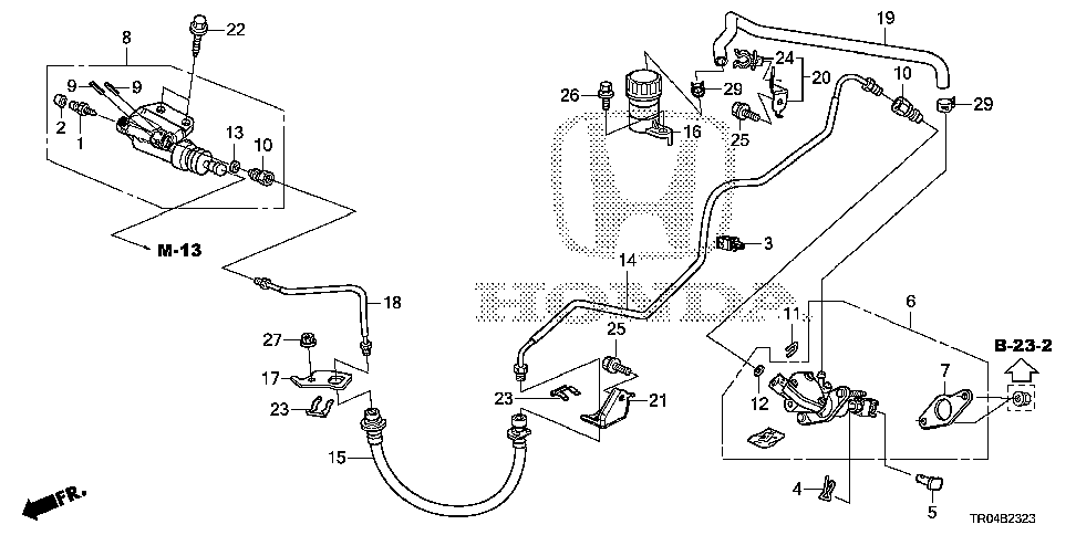 46970-TR4-L21 - PIPE B, CLUTCH