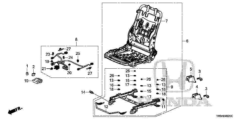 81136-TR6-L81 - FRAME, R. FR. SEAT