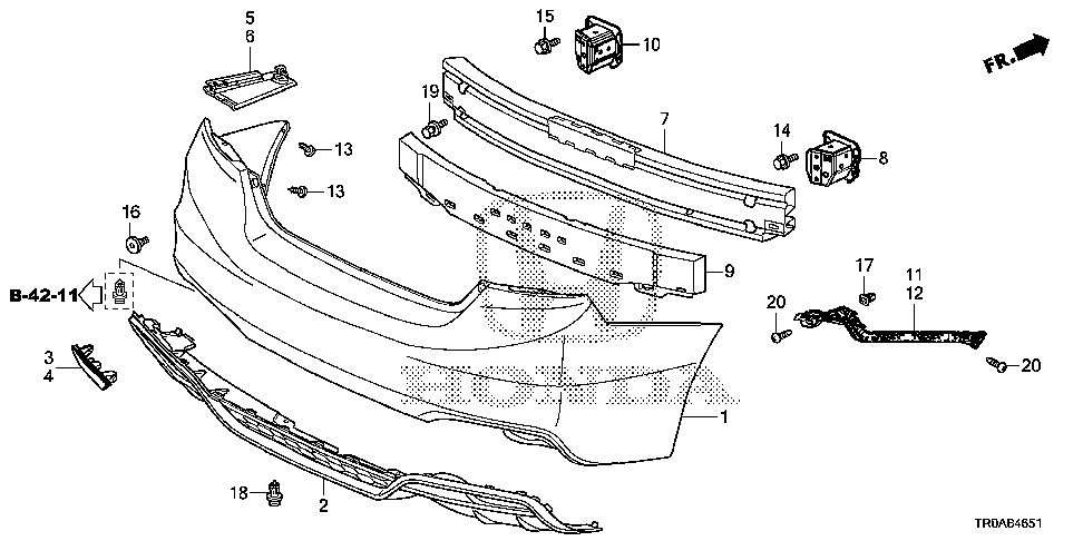 71504-TR7-A51 - EXTENSION, R. RR. BUMPER (LOWER)