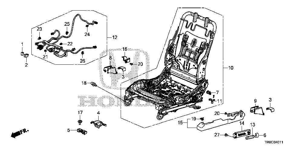 81526-TR6-L72 - FRAME, L. FR. SEAT