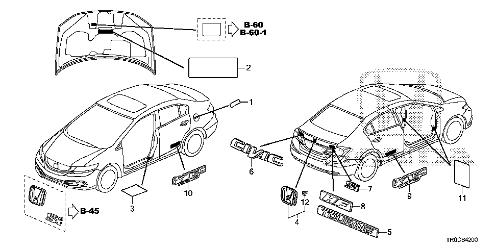 42762-TR7-A30 - PLACARD, SPECIFICATION (USA)