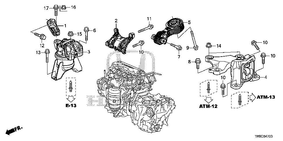 50820-TR0-A91 - MOUNTING, ENGINE SIDE (CVT)
