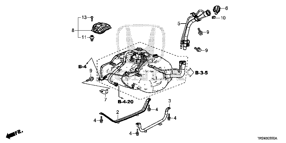17763-TR0-A70 - STAY, FUEL GROUND TUBE (B)