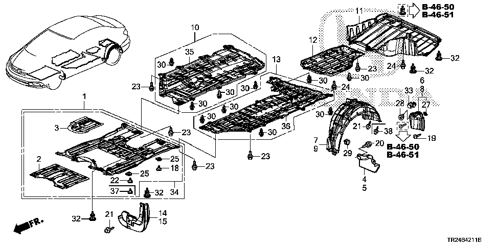 74625-TR2-A00 - COVER, RR. FLOOR (LOWER)