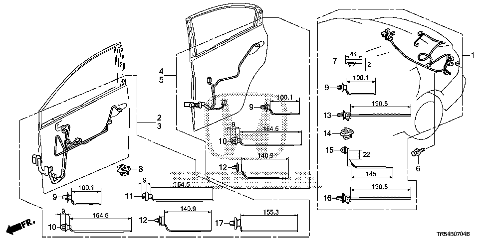 32752-TR0-A01 - WIRE HARNESS, DOOR (PASSENGER SIDE)