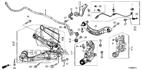 Honda online store : 2013 civic rear lower arm parts