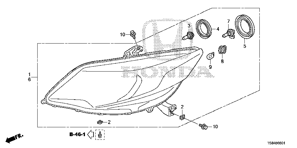 33150-TS8-A51 - HEADLIGHT ASSY., L.