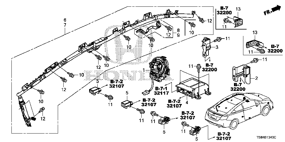 83297-TS8-A10 - BRACKET SET, L. GRAB RAIL