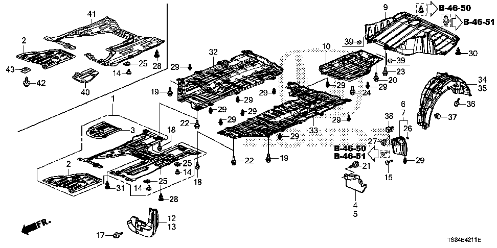 74116-TR3-A50 - COVER, ENGINE (LOWER)