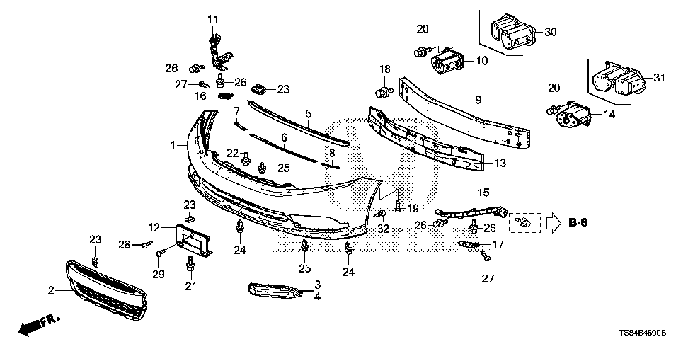 71112-TS9-A00 - PLATE, R. LIP SPOILER