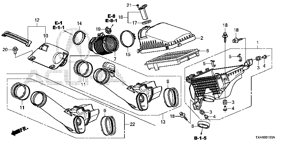 17236-R8A-A00 - JOINT, AIR CLEANER RESONATOR