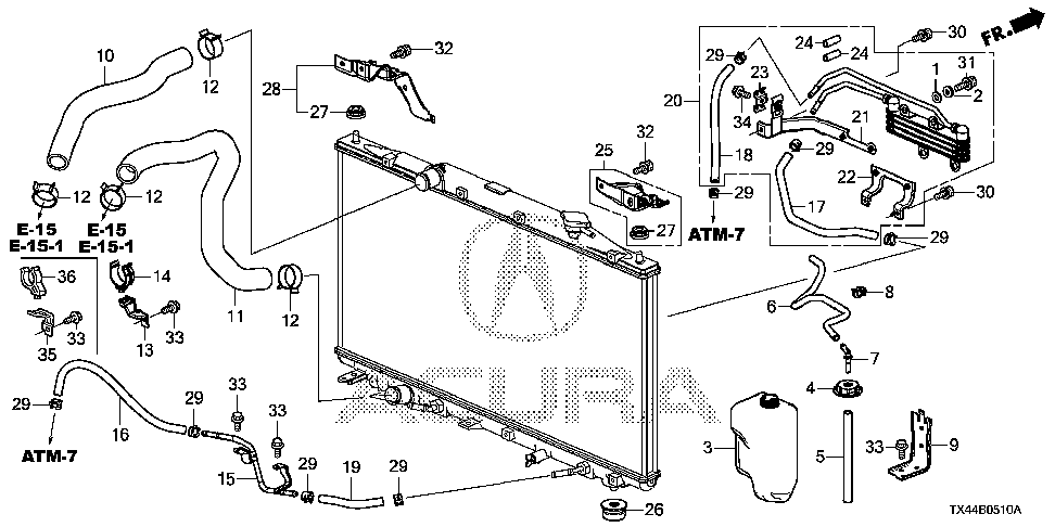 74171-TX4-A00 - BRACKET, R. RADIATOR MOUNTING (UPPER)