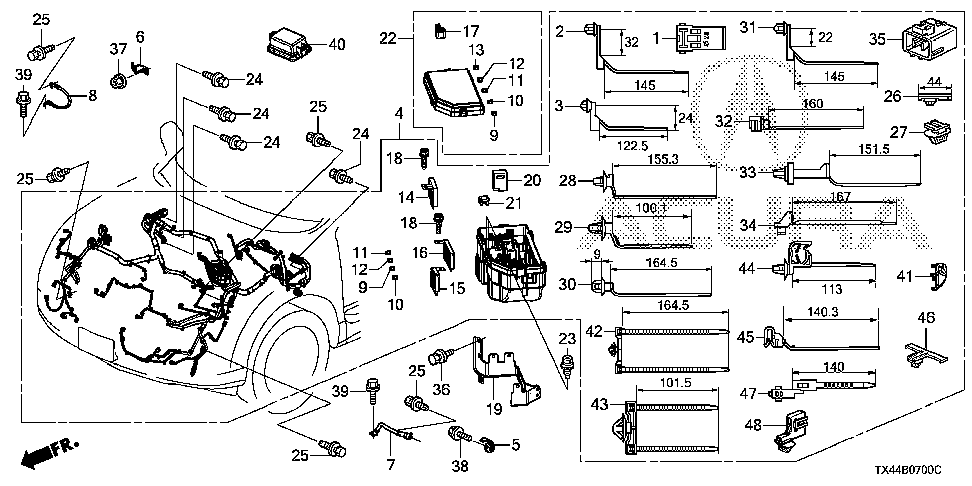 32203-TX4-A00 - SUB-BRACKET, RR. ACM