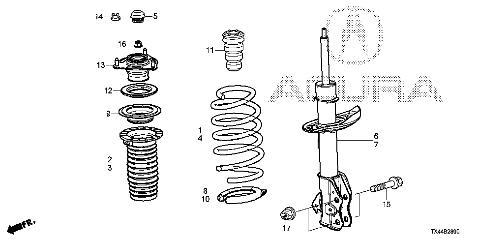 51920-TX4-A01 - RUBBER, FR. SHOCK ABSORBER MOUNTING