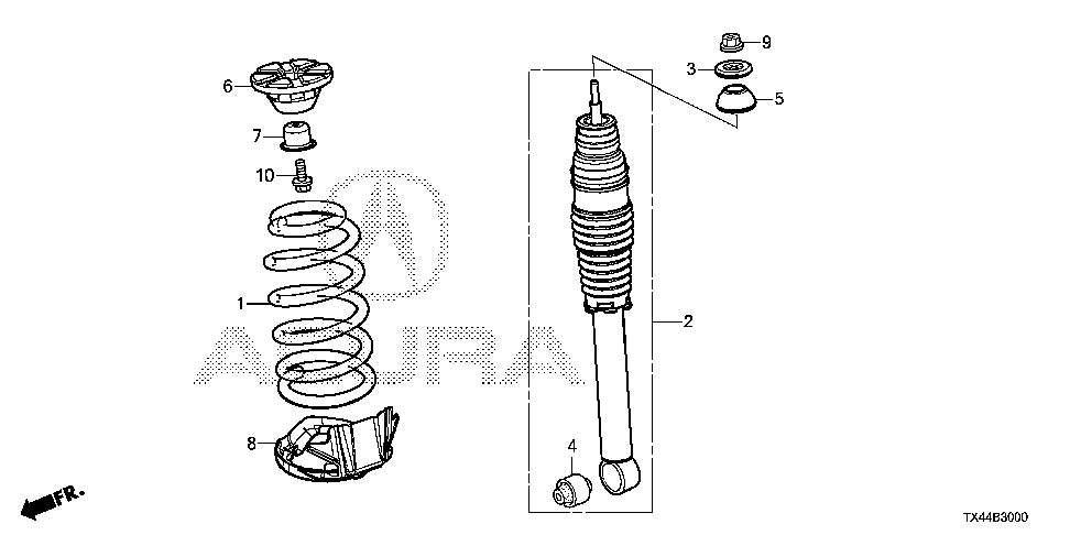 52631-SNA-A22 - RUBBER, RR. SHOCK ABSORBER MOUNTING