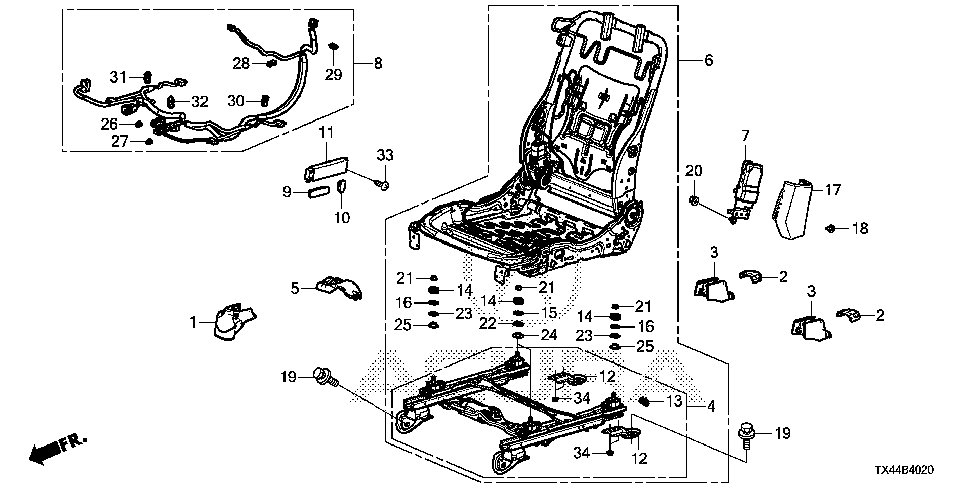 81106-TX4-A01ZB - COVER, R. FR. SEAT FOOT *NH690L* (RR)(PREMIUM BLACK)