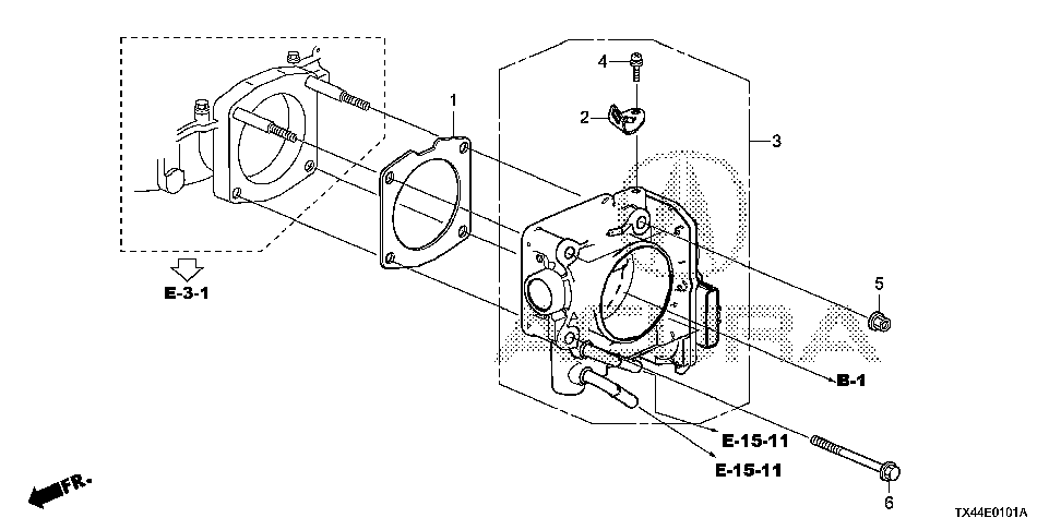 16400-5G0-A01 - THROTTLE BODY, ELECTRONIC CONTROL (GMF5A)