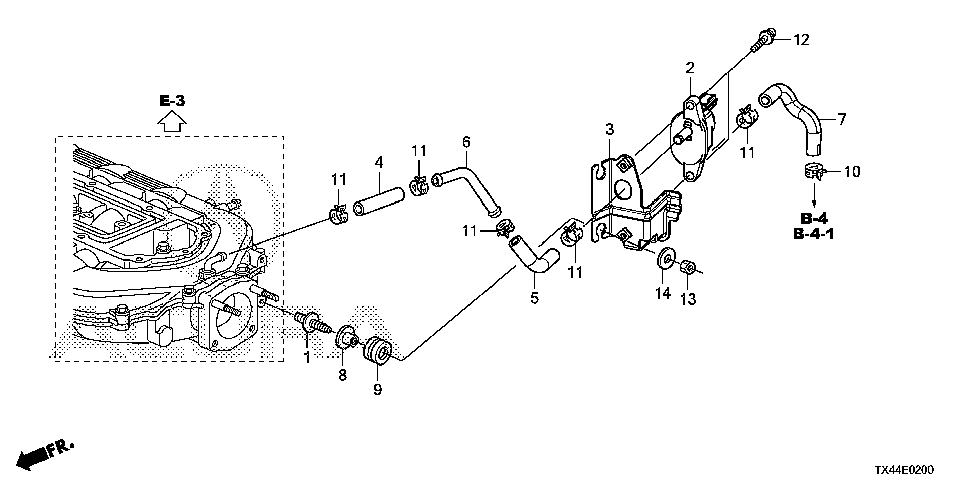 36163-R8A-A00 - STAY, PURGE CONTROL SOLENOID