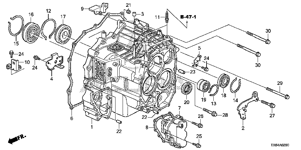 32746-RZP-G50 - STAY F, ENGINE WIRE HARNESS