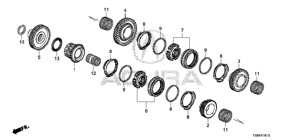 23571-50P-000 - GEAR, SECONDARY SHAFT IDLE