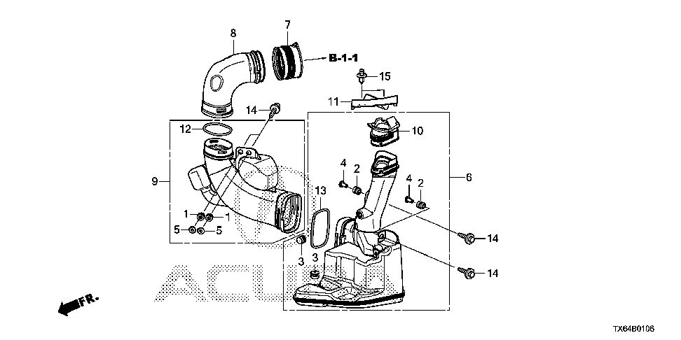 17251-RX0-A00 - TUBE, AIR CLEANER CONNECTING