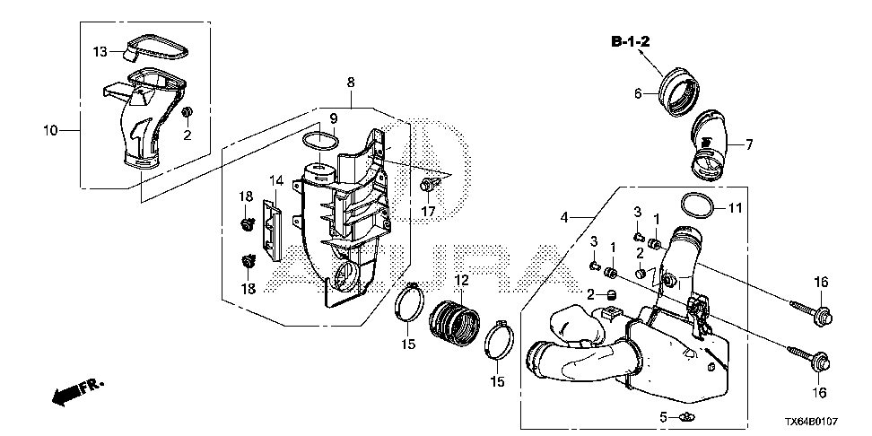 17258-R4H-A00 - TUBE, AIR IN. CONNECTING