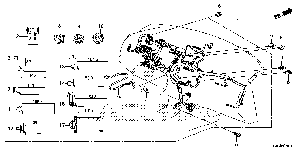 32117-TX7-A01 - WIRE HARNESS, INSTRUMENT (INCLUDE USB CORD)