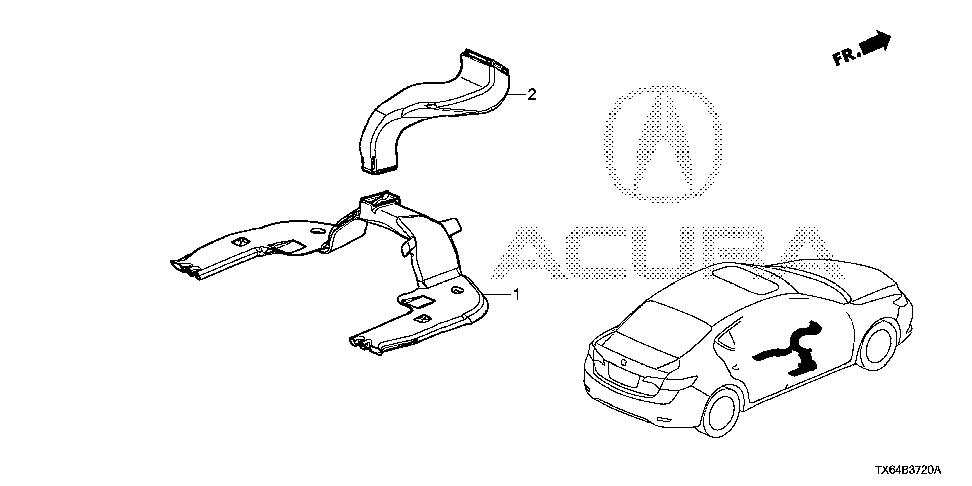 83332-TX6-A01 - DUCT ASSY., RR. HEATER JOINT