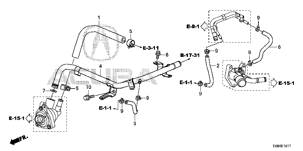 19510-R9B-A01 - PIPE, HEATER