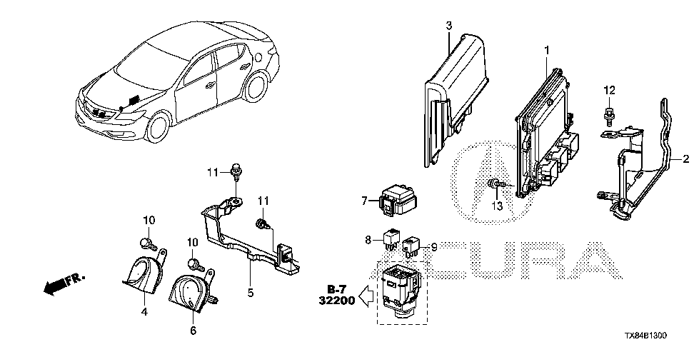 38183-TX6-003 - COVER, RELAY BLOCK (UPPER)