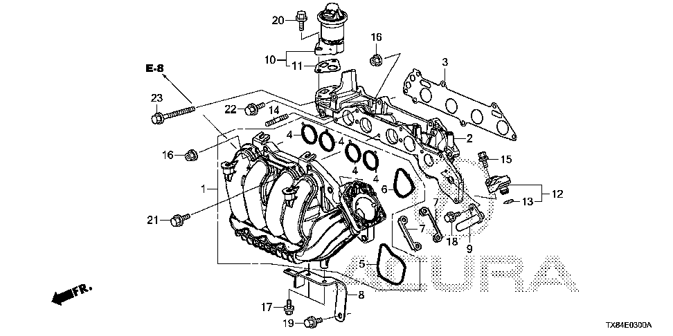 17106-RW0-A01 - GASKET, IN. PORT