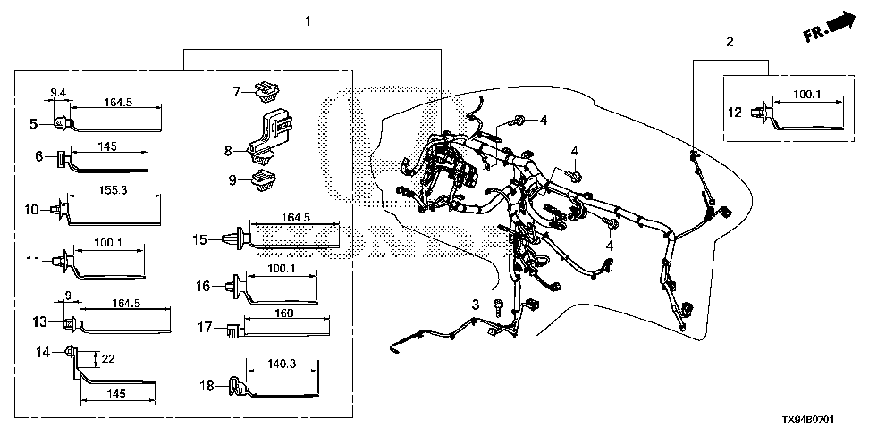 32119-TF0-000 - SUB-WIRE, SUN BEAM SENSOR