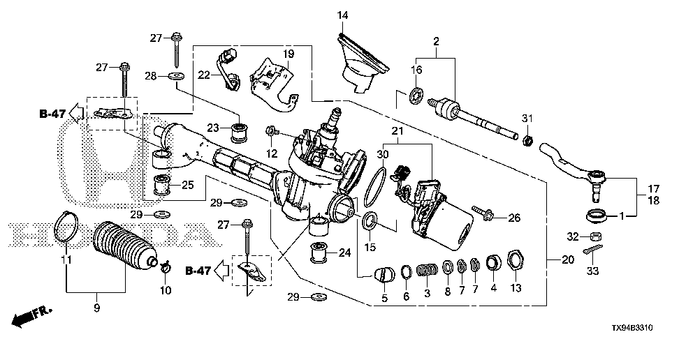 53572-TX9-A01 - BRACKET, MOTOR CONNECTOR