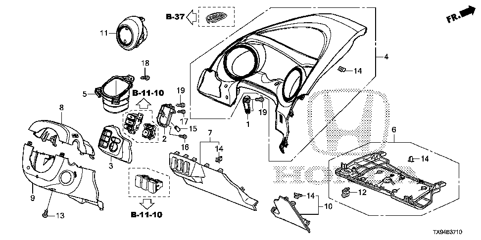 35722-TX9-A01 - BRACKET, MODE SELECT SWITCH (A)