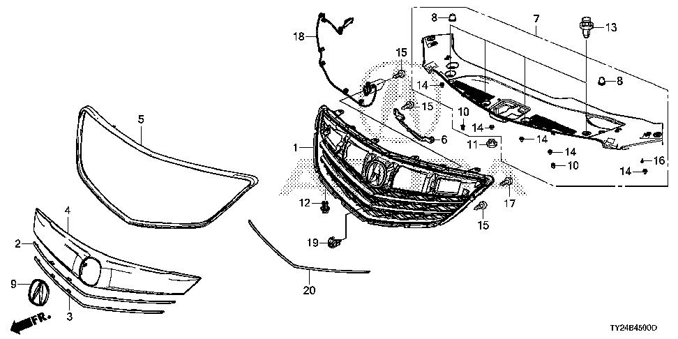 71123-TY2-A01 - FIN, FR. GRILLE (LOWER)