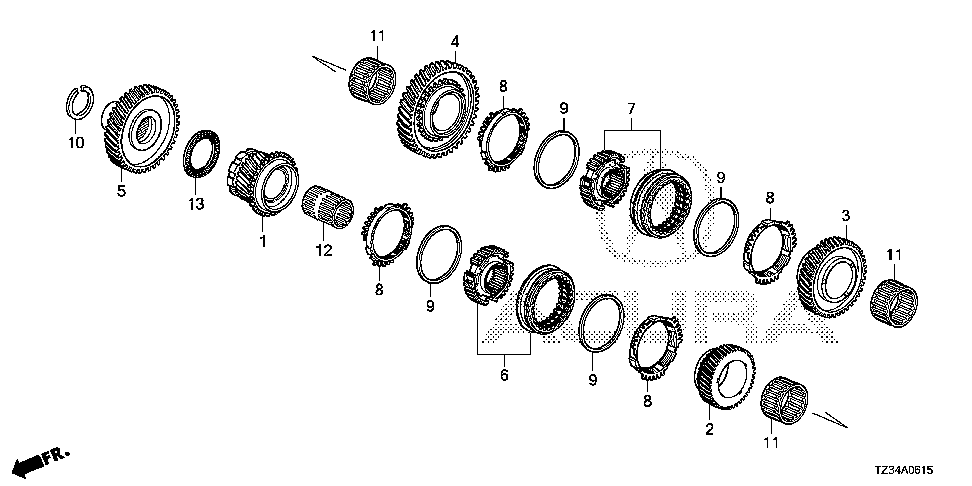 23410-50P-010 - GEAR, SECONDARY SHAFT LOW