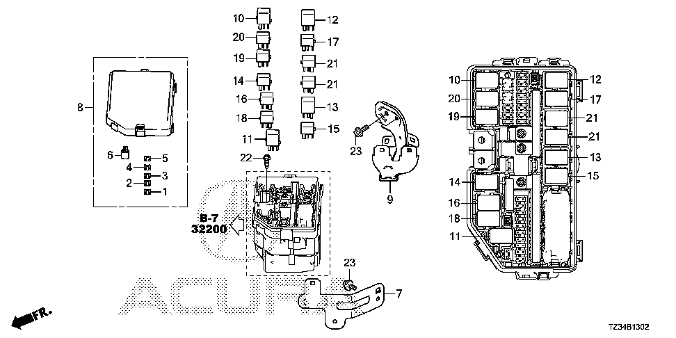 38259-TZ3-A00 - BRACKET, RELAY BOX (RR)