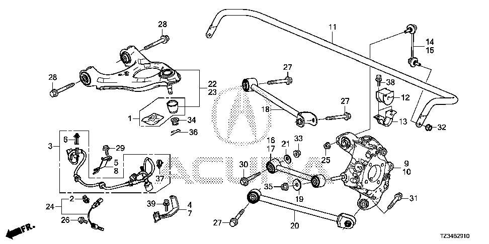 52345-TZ3-A40 - ARM, L. RR. CONTROL