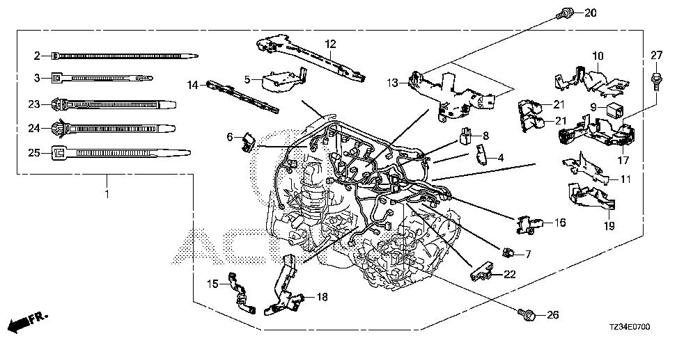 32130-5A2-A00 - HOLDER, ENGINE WIRE HARNESS (HEAD)