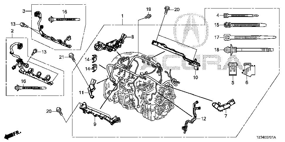 91501-5J2-A01 - COVER, ENGINE CONTROL MODULE CONNECTOR