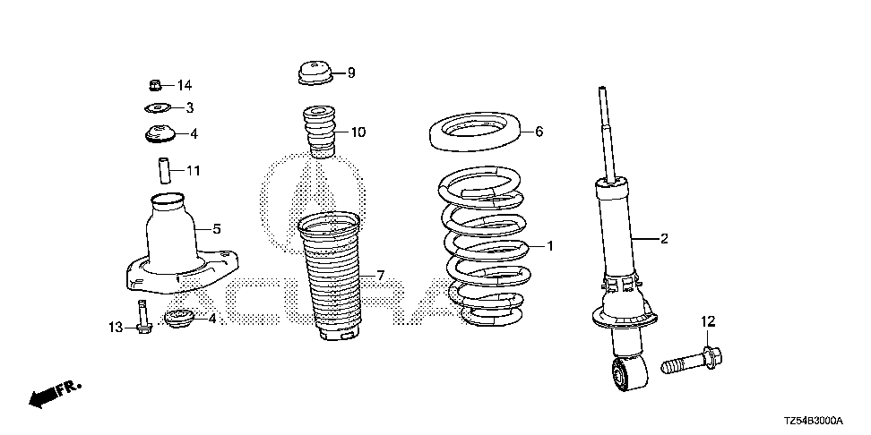 52728-TZ5-A01 - COLLAR, SHOCK ABSORBER MOUNTING