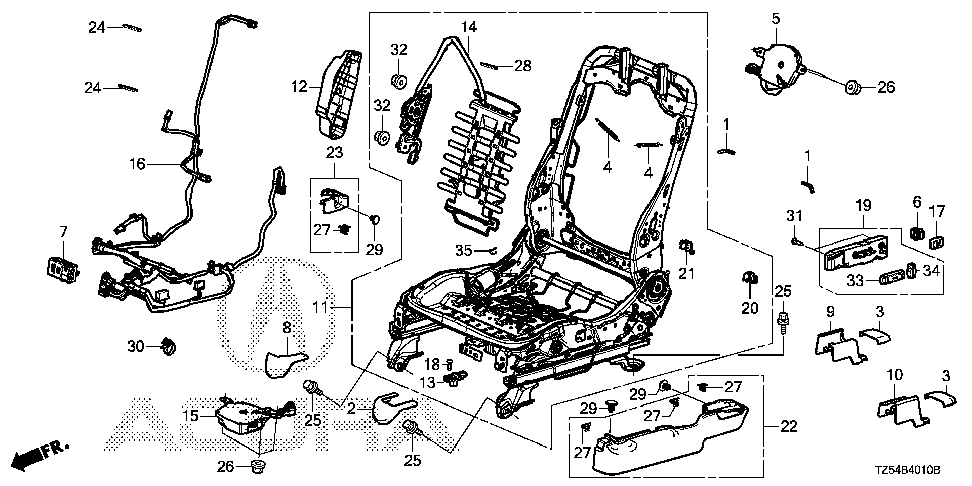 81506-TZ5-A02ZC - COVER, L. FR. SEAT FOOT (INNER) *NH690L* (RR)(PREMIUM BLACK)