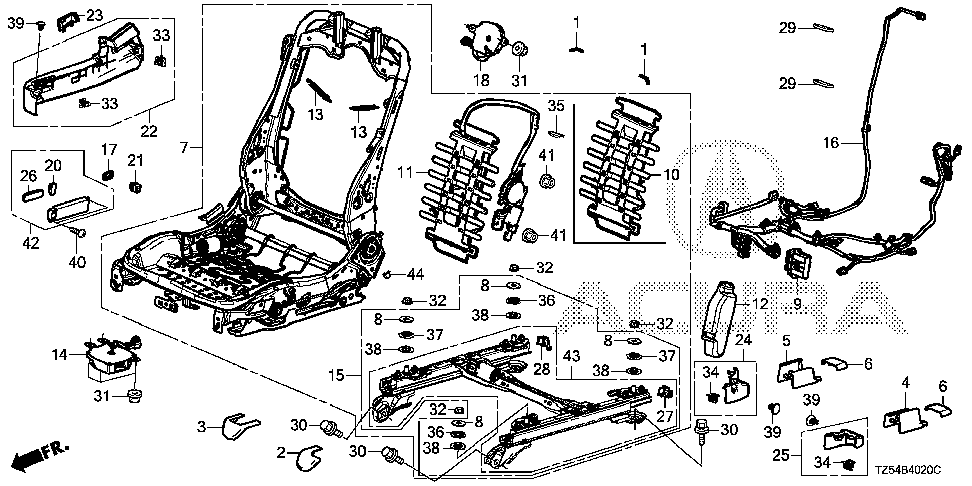 81106-TZ5-A02ZB - COVER, R. FR. SEAT FOOT (INNER) *NH690L* (RR)(PREMIUM BLACK)