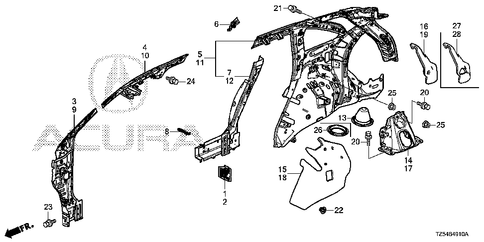 63545-TZ5-A01 - SEPARATOR, L. RR. SIDE SILL EXTENSION