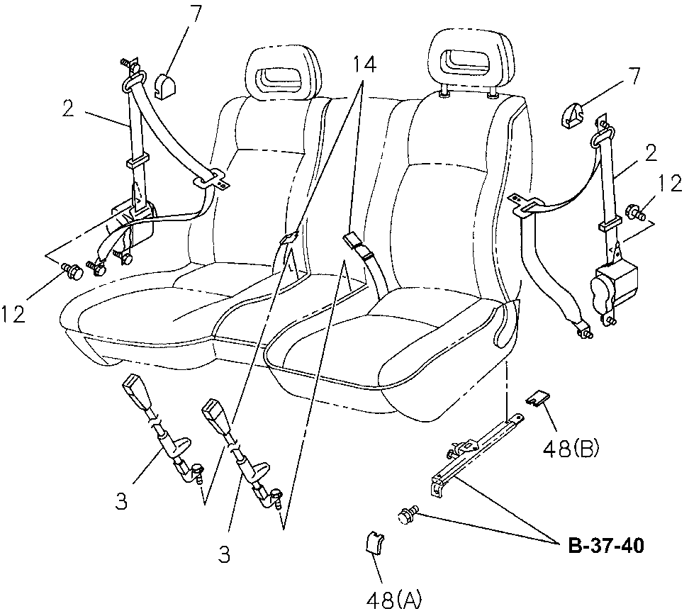 8-97004-496-0 - SEAT BELT, R. DRIVER BUCKLE SIDE (GRAY)