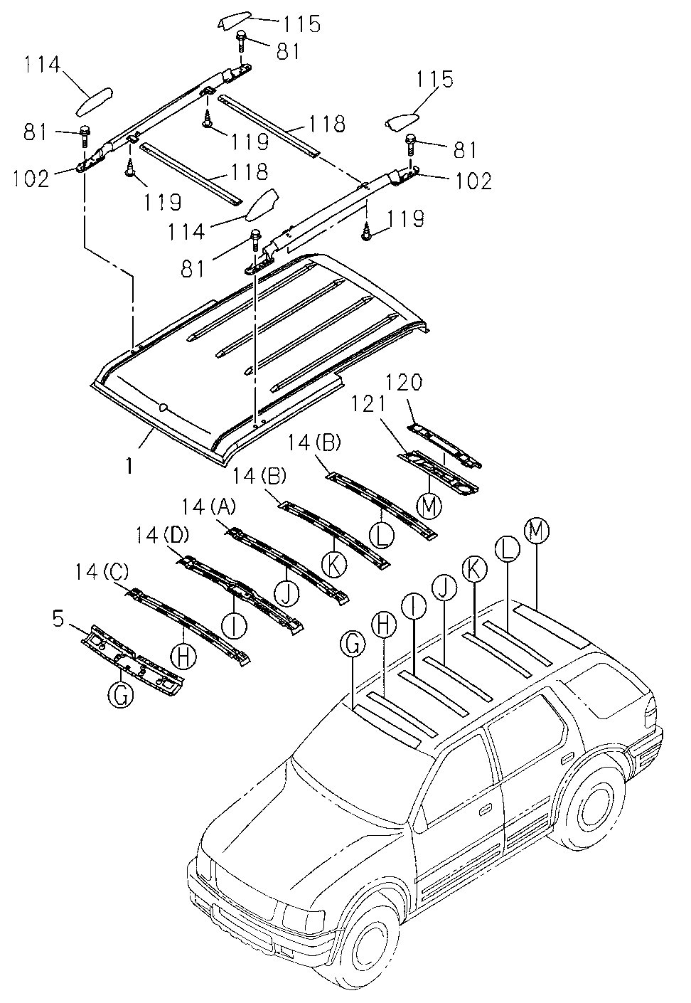 8-97124-190-2 - SUPPORT, ROOF