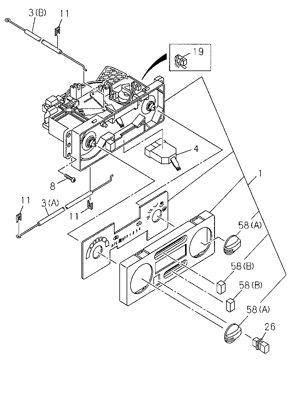 8-97231-909-1 - LEVER SUB-ASSY., HEATER CONTROL